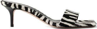Aeyde Sandalen met zebraprint en hak - Zwart