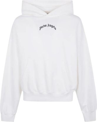 Palm Angels White Logo Hoodie