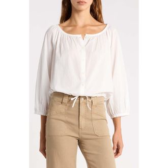 Paige Kinzie Button-Up Top in White at Nordstrom, Size Xx-Small