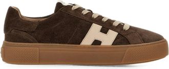Hogan Brown Suede Low-Top Sneakers With Cream Logo
