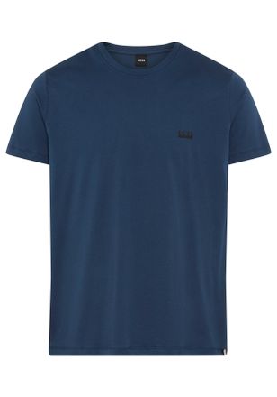 HUGO BOSS T-Shirt BOSS, Herren, Gr. M, open blau 480, Jersey, Obermaterial: 100% Baumwolle, unifarben, regular fit normal, Rundhals, abgesteppte Kante, Shirts T