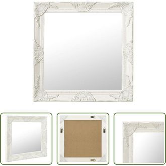 vidaXL Specchio barocco - Specchio da Parete Stile Barocco 60x60 cm Bianco