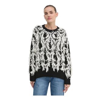 Oui Round-neck Truien - Dames - Ronde hals truien - Veelkleurig - XS - Wol - Truien & Vesten