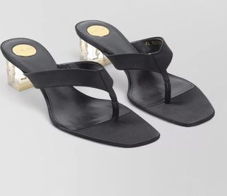 Saint Laurent leather satin thong mules