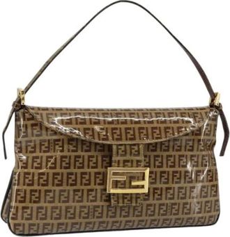 Fendi Pre-owned Shoulder Bags, female, Beige, Size: ONE SIZE Pre-owned Canvas Shoulder Bag