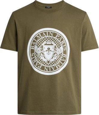 Balmain Logo T-shirt - Heren - T-shirts - Groen - XL - Katoen - Tops