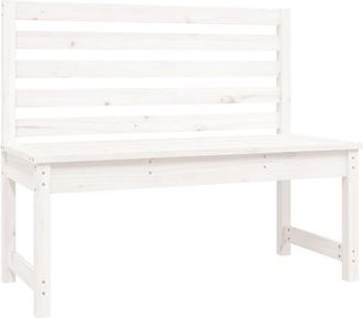 vidaXL Banco de jardín madera maciza de pino blanco 109 cm vidaXL