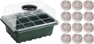 OEM Maceta Para Semilleros, Kit Para Semilleros, Maceta Para Semilleros, Reutilizable, Kit Para Semilleros De Invernadero, Negro, 12 Compartimentos