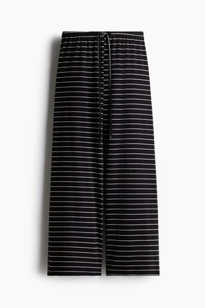 H&M Hose aus Baumwollmix - Schwarz/Gestreift