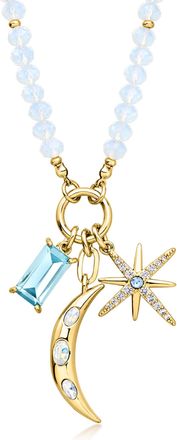 Ross-Simons 14kt Yellow Gold-Plated Celestial Charm Necklace With Simulated Gemstones