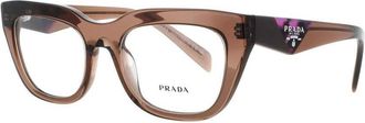 Prada Ladies Brown Rectangular Eyeglass Frames PRA06V17O1O152