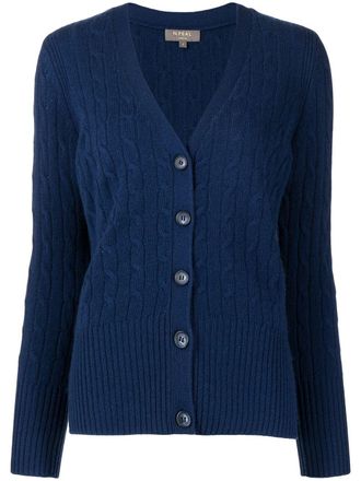 N.Peal button-down cashmere cardigan - women - Organic Cashmere - M - Blue