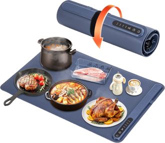 OEM Calentador De Alimentos El&eacute;ctrico Con 4 Configuraciones De Temperatura Y Temporizador De 1/3/5 H, Placa Calefactora El&eacute;ctrica Port&aacute;til Y R&aacute;pida, Calen