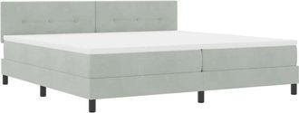 vidaXL Cama Con Somier Y Colch&oacute;n Gris Claro 200 X 200 Cm Tela Vidaxl