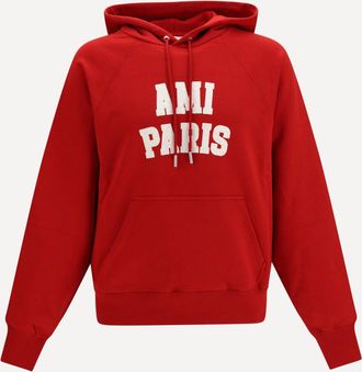 Ami Embroidered cotton Hoodie Male XL