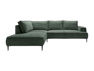 VENTE-UNIQUE.COM Sof&aacute; rinconera tela verde pino
