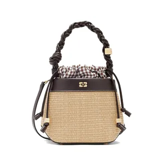 Ganni Bou Raffia Bucket Bag