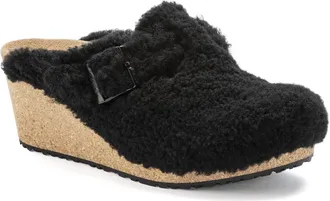 Papillio Womens Fanny Clog In Teddy Black
