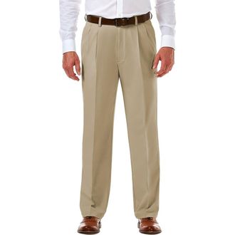 Haggar Haggar Cool 18 PRO Classic Fit Flat Front Pant in Khaki at Nordstrom Rack, Size 36 X 29