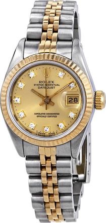 Rolex Pre-owned Rolex Datejust Champagne Dial Jubilee Bracelet Ladies Watch 69173CDJ 26 mm