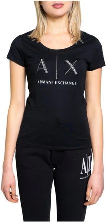 A|X Armani Exchange Dames, Tops, Zwart, Maat: XS Katoen