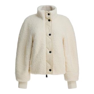 Moncler Ayles Short Down Jacket - Dames - Gewatteerde jassen - Beige - L - Wol - Jassen