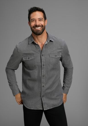 Arizona Jeanshemd ARIZONA, Damen, Gr. 47/48 (XXXL), N-Gr, grau, Jeans, Obermaterial: 100% Baumwolle, Basic, normal, mit Kn&ouml;pfen, Hemden Jeanshemd, Western Sti