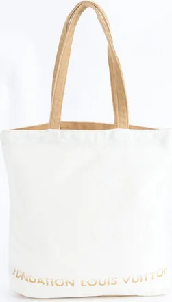 Louis Vuitton Brown White Handbag Tote Bag (Pre-Owned)
