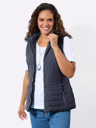 Casual Looks Steppweste CASUAL LOOKS, Damen, Gr. 36, marine, 100% Polyester, Wattierung:100% Polyester, unifarben, Westen Steppweste