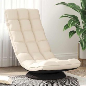 vidaXL Silla Giratoria De Suelo De Lino 70x51x79 Cm Vidaxl