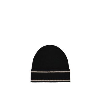 Balmain Womens Black Merino Wool Beanie Accessory
