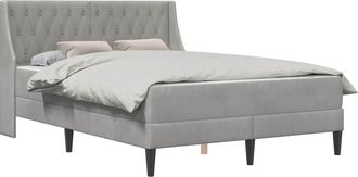 vidaXL Estructura De Cama Con Colch&oacute;n Gris Claro 120 X 190 Cm Vidaxl