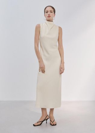 Mango Vestito dettaglio foulard vaniglia - Donna - S - MANGO