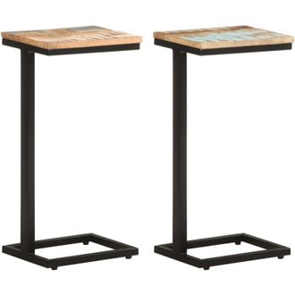 vidaXL Vidaxl - Tavolini Laterali 2 pz 31,5x24,5x64,5 cm Massello di Recupero