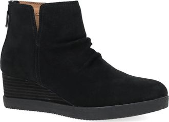Dansko Womens Stephanie Leather Stacked Boots In Black Suede