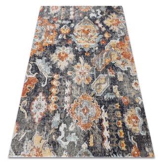 RugsX Tappeto Moderno Mundo E0671 Orientale Vintage Da Esterno Nero / Giallo Multicolour 120x170 Cm