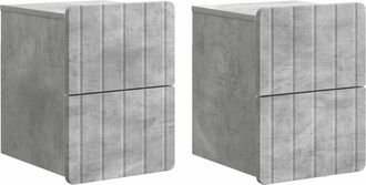 vidaXL Mesita De Noche De Pared 2 Uds. Gris Hormig&oacute;n 33 X 34,5 X 43 Cm Vidaxl