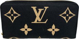 Louis Vuitton Beige Black Long Wallet (Bi-Fold) (Pre-Owned)