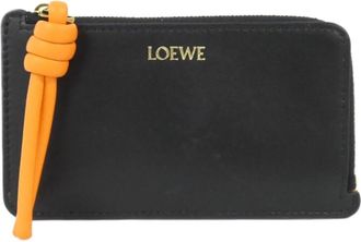 Loewe Black Orange Leather Coin Purse/Coin Case (Pre-Owned)