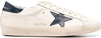 Golden Goose White Lace Up Leather Sneakers