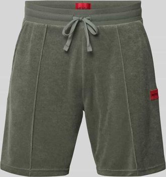 HUGO BOSS Regular Fit Sweatshorts aus Baumwoll-Mix Modell TERRANCE in Khaki, Gr&ouml;&szlig;e XXL