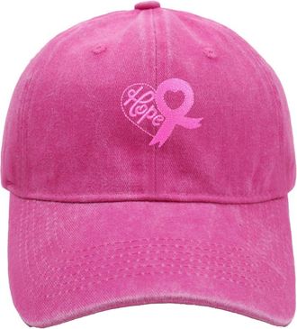Generic Adjustable Baseball Cap Embellished with Pink Ribbon Symbol Breast Cancer Awareness Hat for Men or Women Ideal International Month Accessory