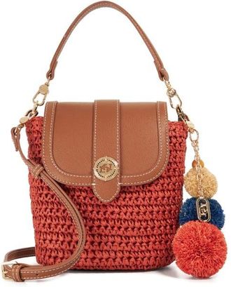 Dune London Dimple Raffia Handbag in Red at Nordstrom