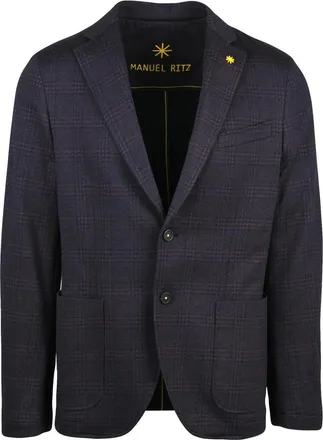 Manuel Ritz Manuel Ritz Cotton/Polyester Jacket - Blue/Brown