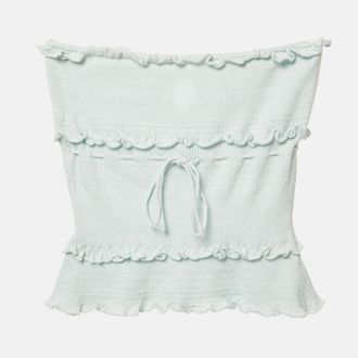 Guizio Danielle Guizio Blue Knit Tube Top