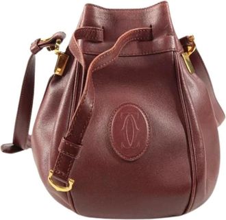 Cartier Pre-owned Bucket Bags, female, Red, Size: ONE SIZE Pre-owned Leather shoulder-bags
