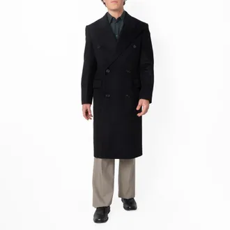 Burberry Double-Breasted Cashmere Tailored Coat, Brand Size 48 ( US Size 38 )
