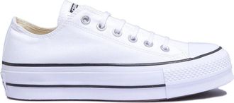 Converse Klassieke lage platformtrainer in wit zwart - Dames - Sneakers - Wit - 41 1/2 EU - Schoenen