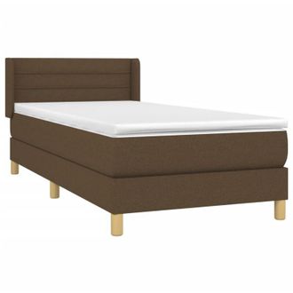vidaXL Cama Box Spring Con Colch&oacute;n Tela Marr&oacute;n Oscuro 90x190 Cm Vidaxl