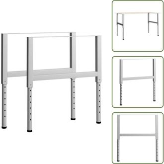 vidaXL The Living Store Telai per Banco da Lavoro 2 pz in Metallo 85x(69-95,5) cm Grigi - Telaio in metallo